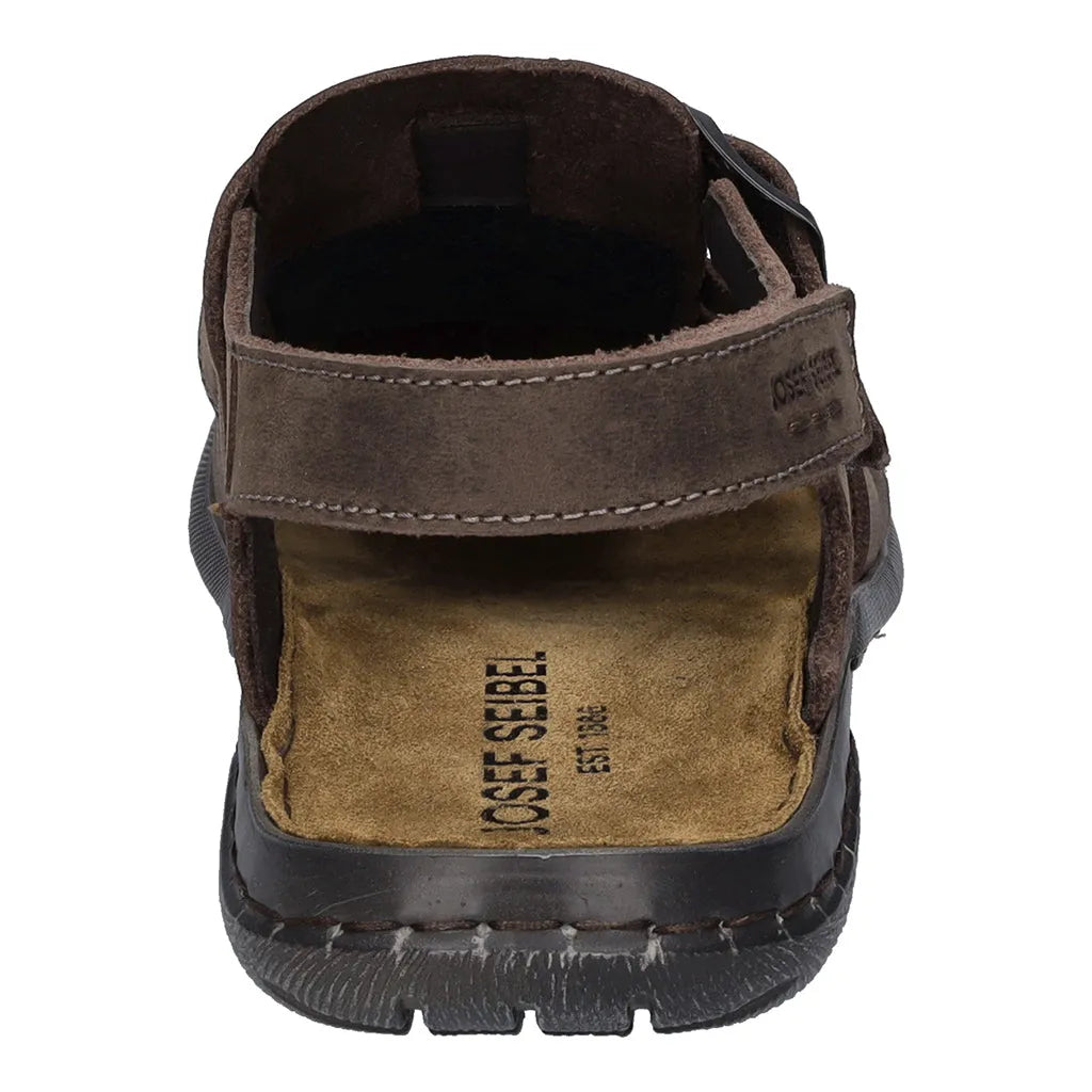 Josef Seibel Logan 70 Mens Mocca Brown Leather Arch Support Buckle Sandals-elevate your sole