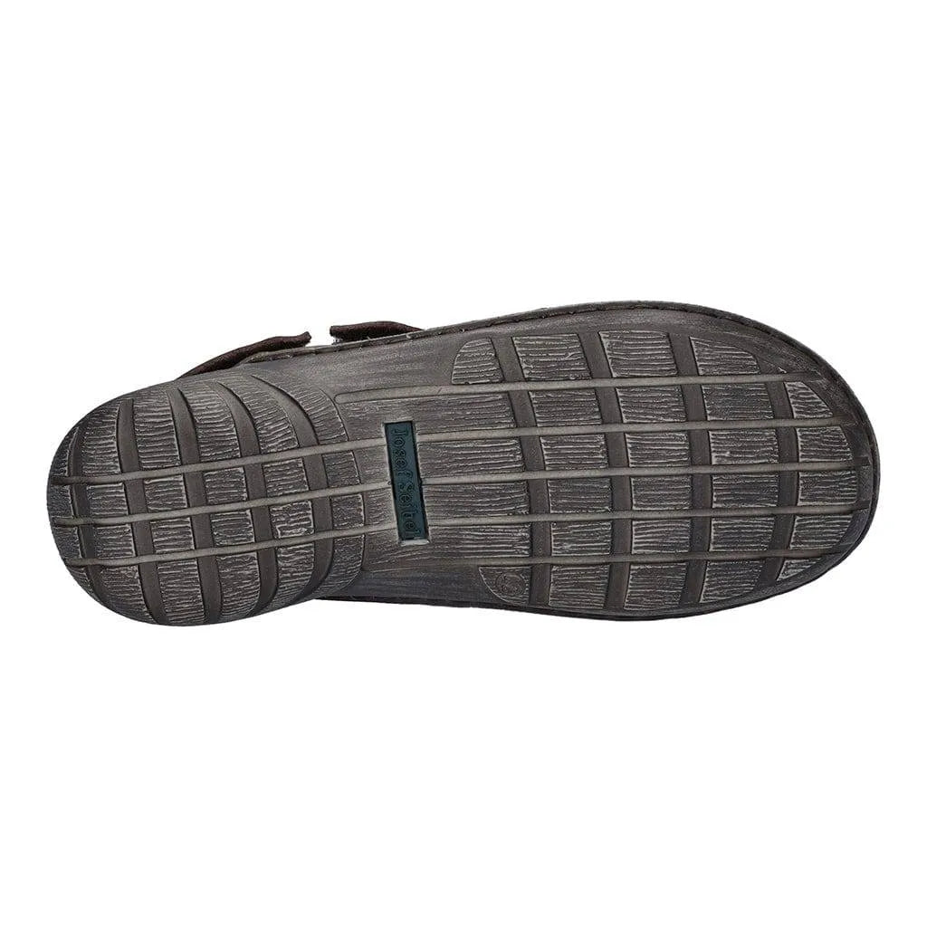 Josef Seibel Logan 70 Mens Mocca Brown Leather Arch Support Buckle Sandals-elevate your sole