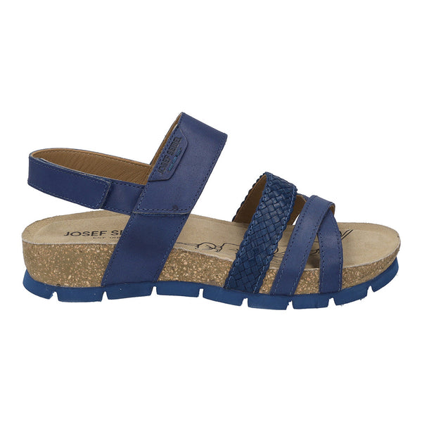 Josef Seibel Lucie 03 Ladies Blue Leather Touch Fastening Sandals-elevate your sole