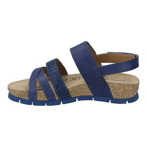 Josef Seibel Lucie 03 Ladies Blue Leather Touch Fastening Sandals-elevate your sole