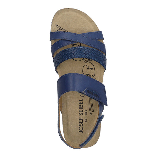 Josef Seibel Lucie 03 Ladies Blue Leather Touch Fastening Sandals-elevate your sole