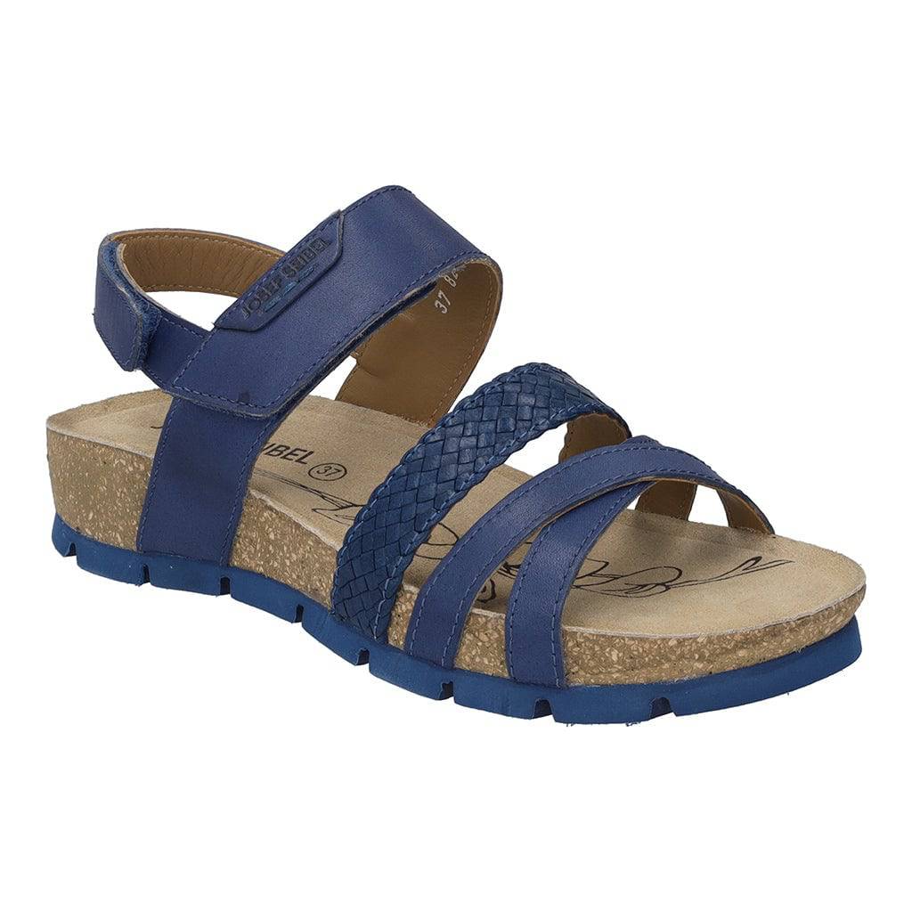 Josef Seibel Lucie 03 Ladies Blue Leather Touch Fastening Sandals-elevate your sole
