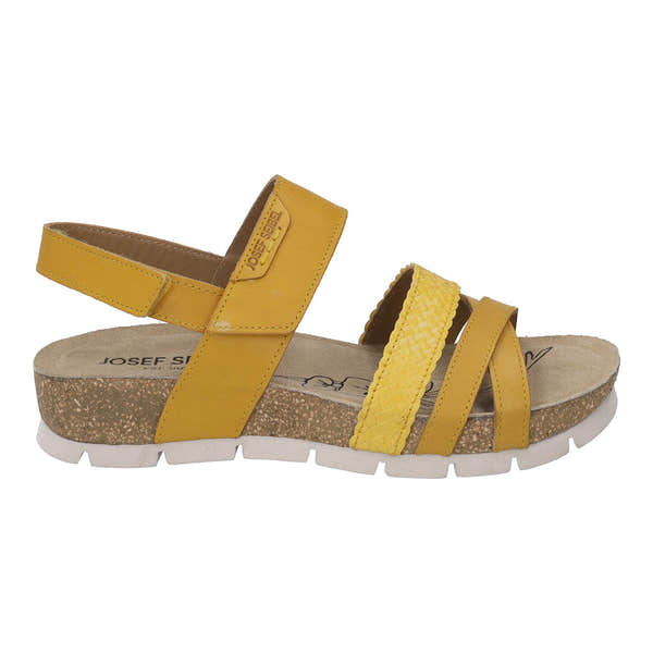 Josef Seibel Lucie 03 Ladies Safran Leather Touch Fastening Sandals-elevate your sole