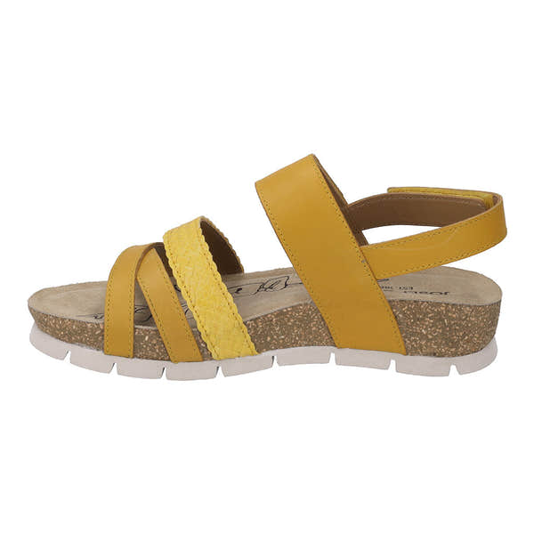Josef Seibel Lucie 03 Ladies Safran Leather Touch Fastening Sandals-elevate your sole