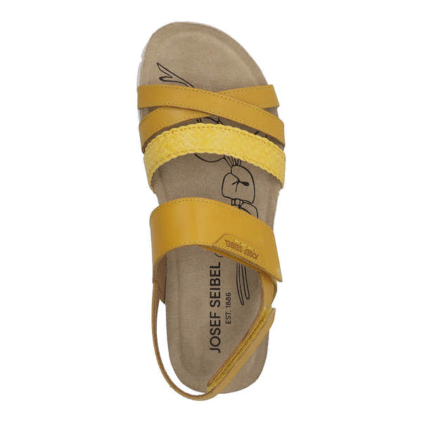 Josef Seibel Lucie 03 Ladies Safran Leather Touch Fastening Sandals-elevate your sole