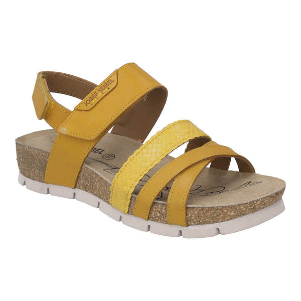 Josef Seibel Lucie 03 Ladies Safran Leather Touch Fastening Sandals-elevate your sole