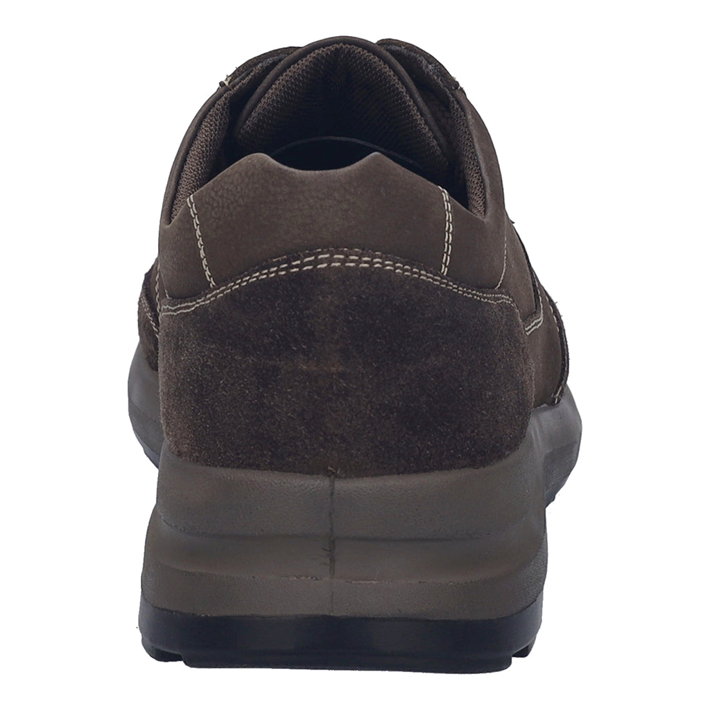 Josef Seibel Marley 51 men's brown leather lace-up shoes, comfortable casual footwear with suede heel and cushioned sole.