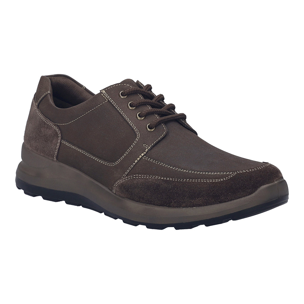 Josef Seibel Marley 51 men's brown leather lace-up casual shoes with stitching details and cushioned sole.