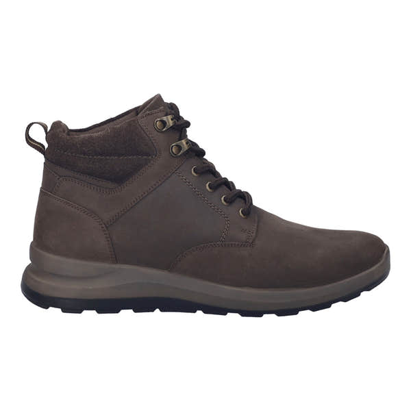 Josef Seibel Marley 53 men's brown waterproof leather lace-up ankle boots with padded collar and sturdy sole.