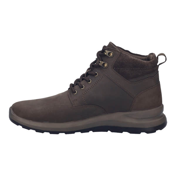 Josef Seibel Marley 53 men's brown waterproof leather ankle boots with lace-up front and cushioned collar.
