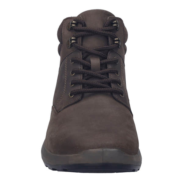 Josef Seibel Marley 53 men's brown waterproof leather ankle lace-up boots with rugged outsole and padded collar.