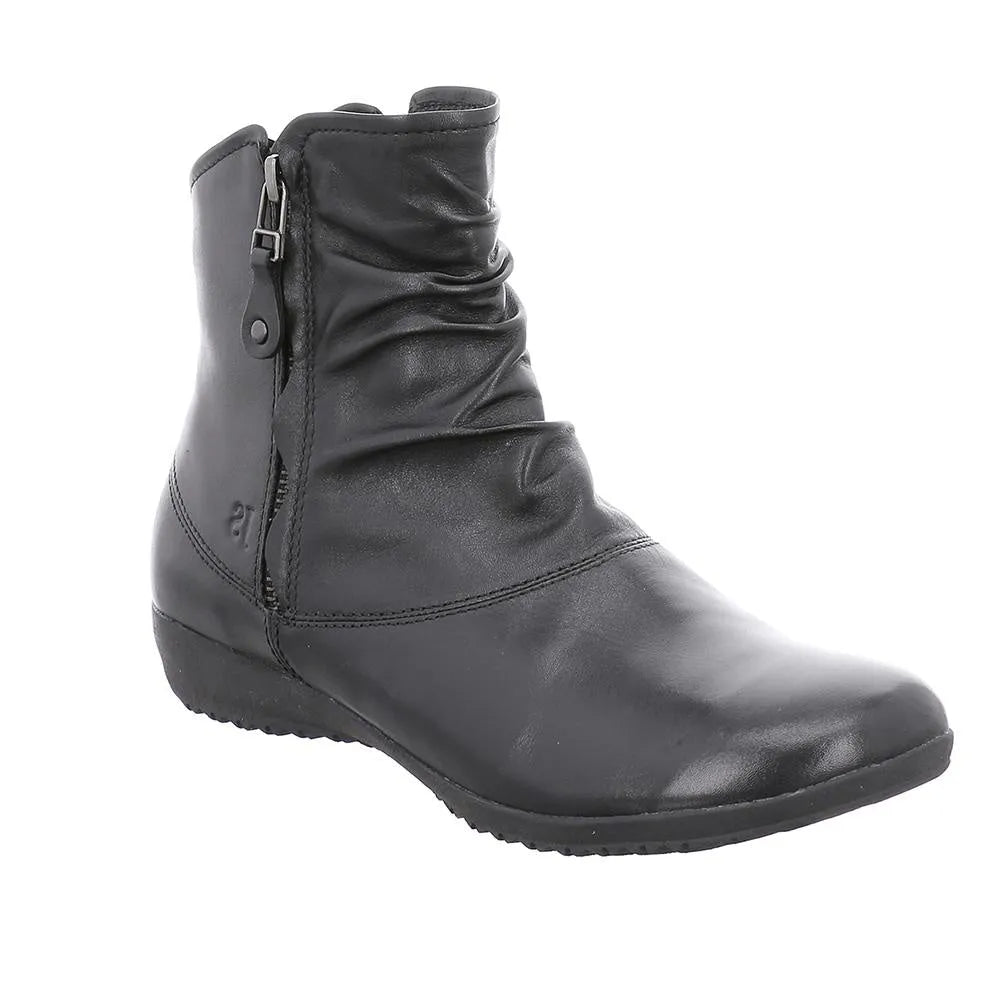 Josef Seibel Naly 24 Black Leather Zip Up Boots - elevate your sole