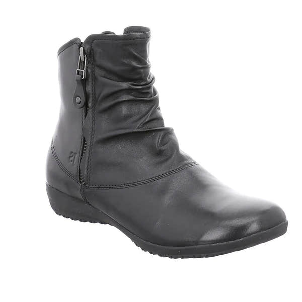 Josef Seibel Naly 24 Black Leather Zip Up Boots - elevate your sole