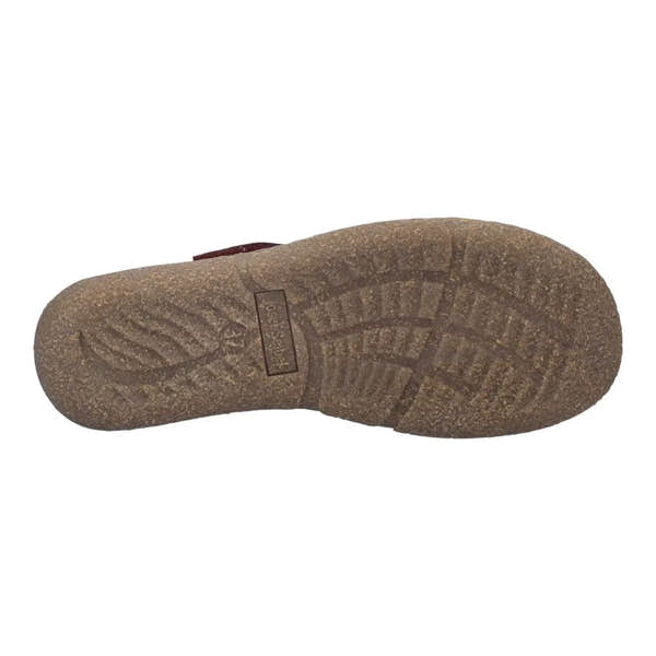 Josef Seibel Neele 43 Ladies Bordeaux leather sandals with touch fastening and textured rubber sole.