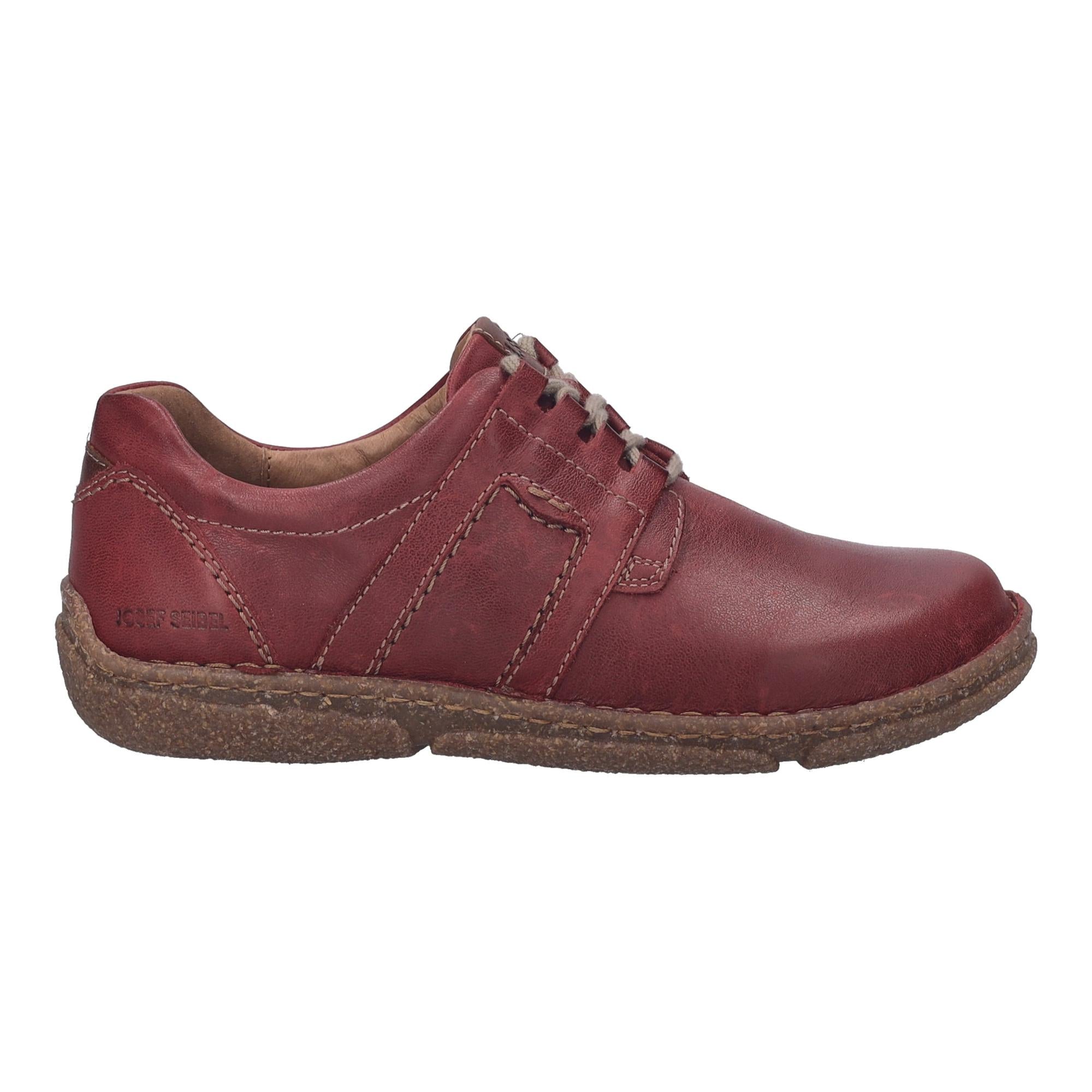 Josef Seibel Neele 44 ladies Bordeaux leather lace-up shoes with arch support and casual design.
