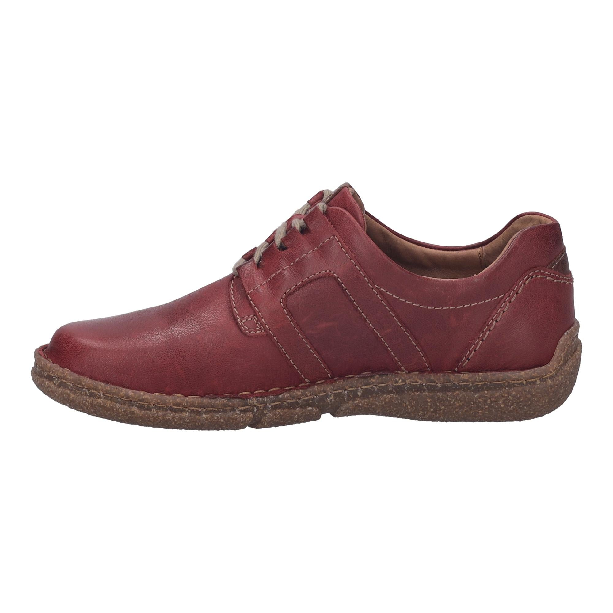 Josef Seibel Neele 44 women's Bordeaux leather lace-up shoes with arch support and casual design.
