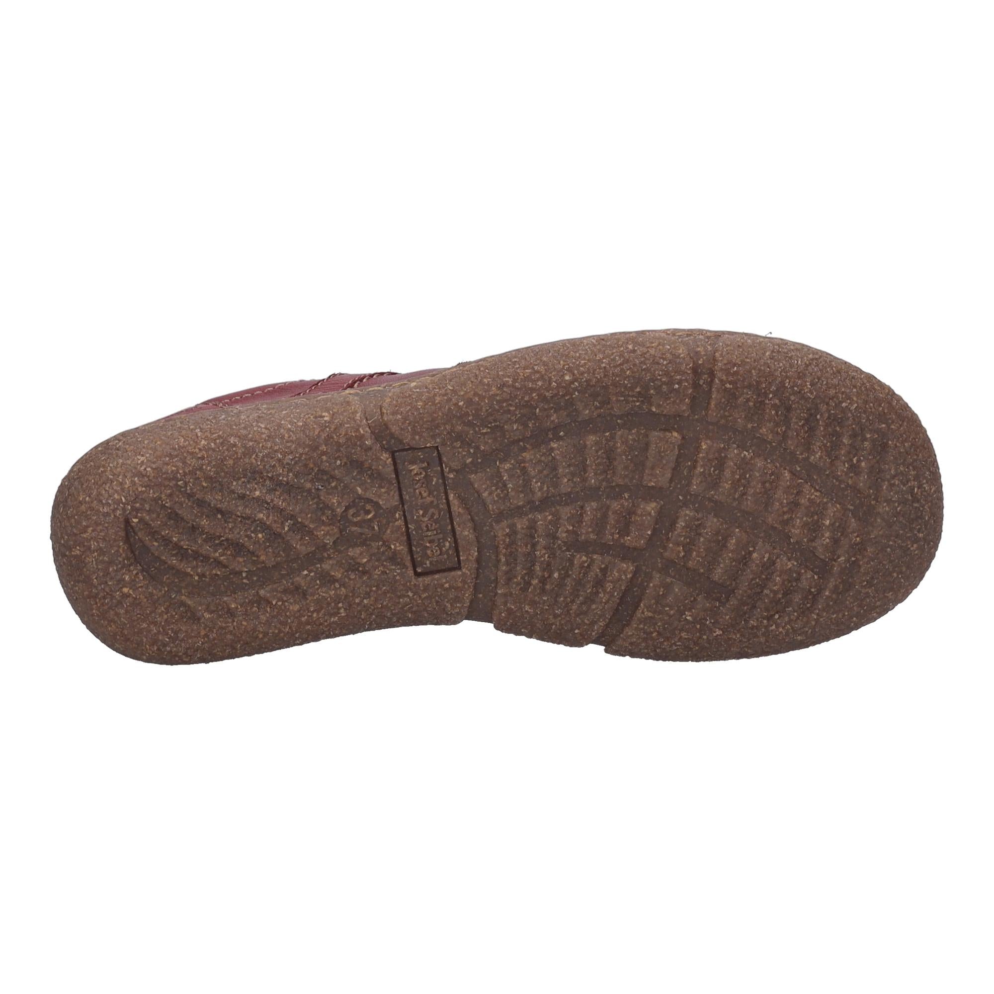 Josef Seibel Neele 44 ladies Bordeaux leather lace-up shoes with arch support and textured rubber sole.