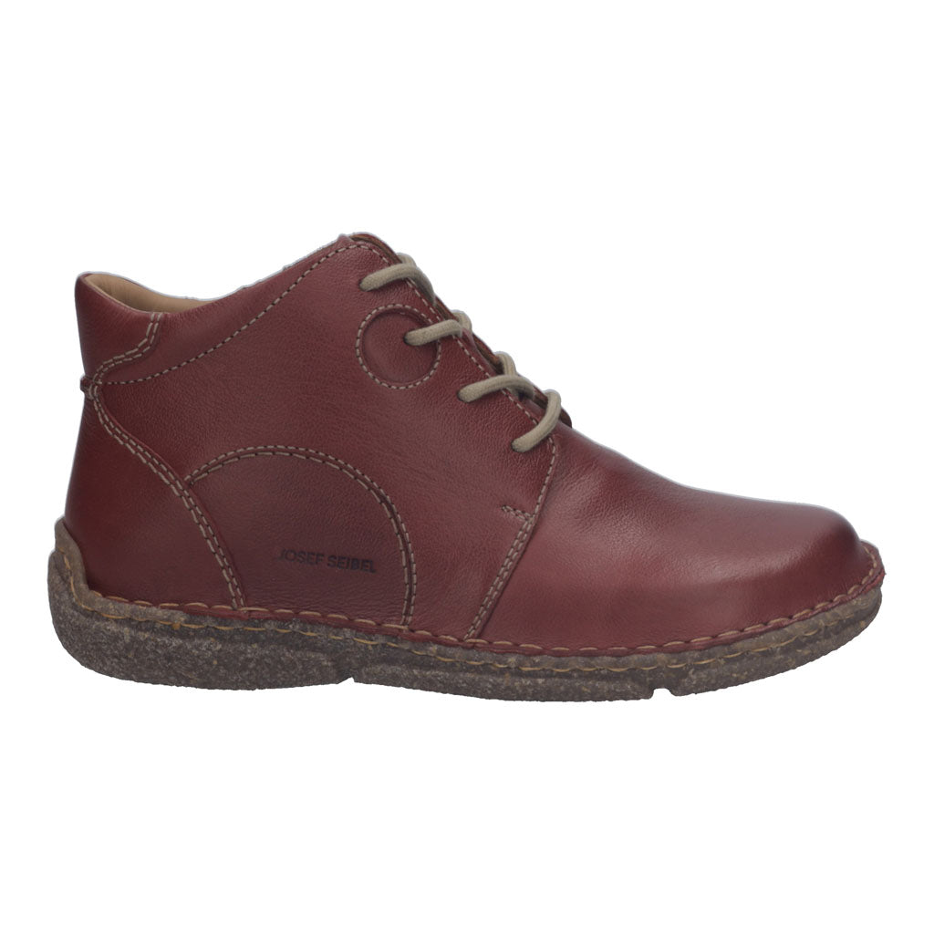 Josef Seibel Neele 46 Ladies Bordeaux Leather Lace Up Ankle Boots