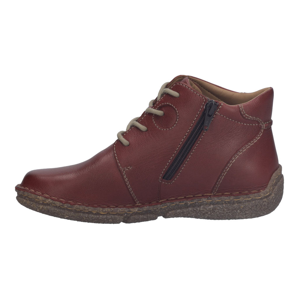 Josef Seibel Neele 46 Ladies Bordeaux Leather Lace Up Ankle Boots