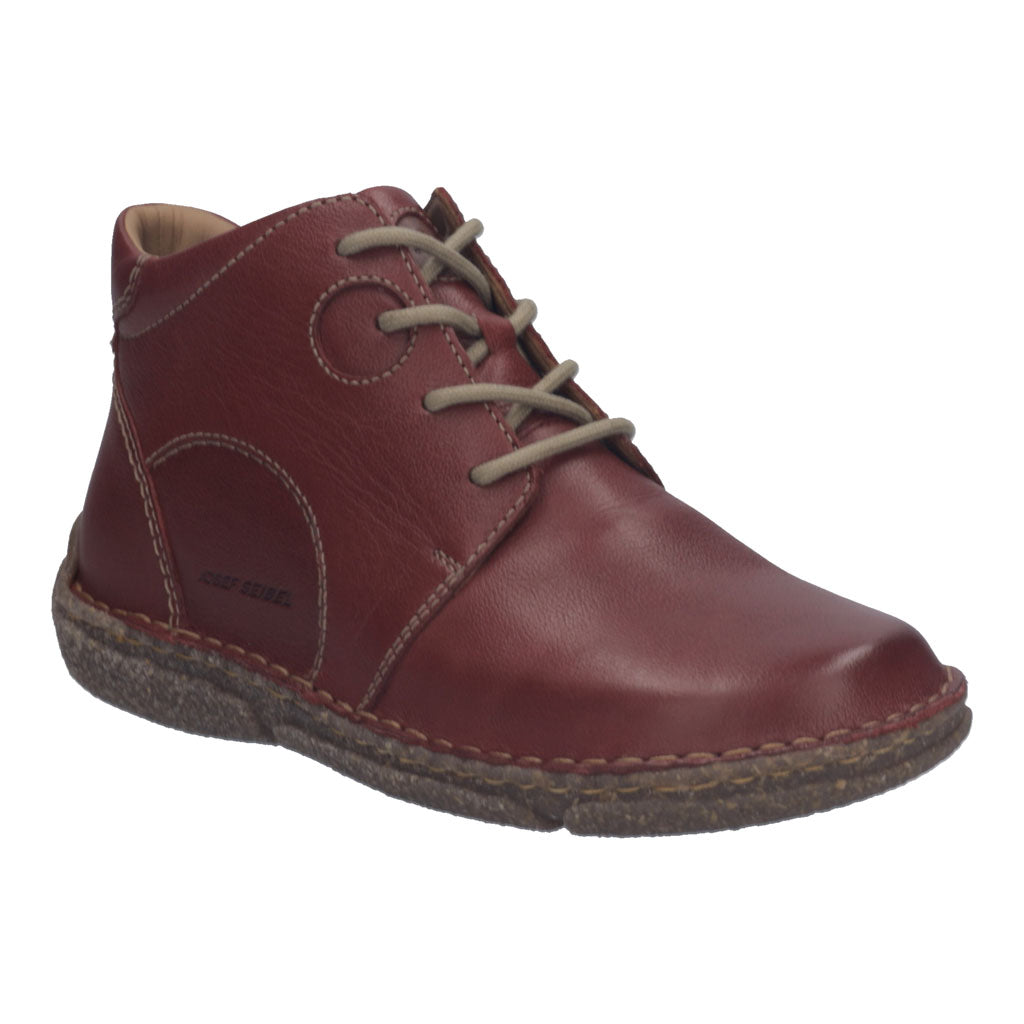 Josef Seibel Neele 46 Ladies Bordeaux Leather Lace Up Ankle Boots