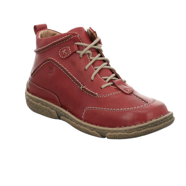 Josef Seibel Neele 52 Ladies Hibiscus Red Leather Zip & Lace Up Boots - elevate your sole