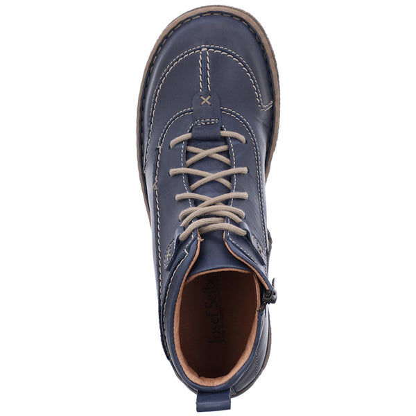 Josef Seibel Neele 52 Ladies Ocean Leather Zip & Lace Up Boots - elevate your sole