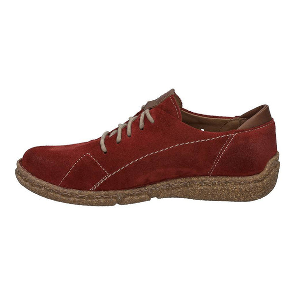 Josef Seibel Neele 67 Ladies Red Combi Leather Arch Support Lace Up Shoes-elevate your sole