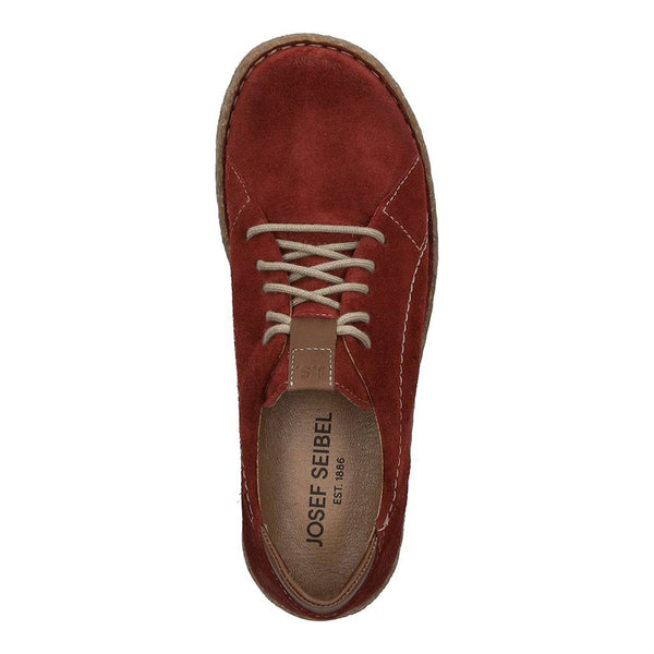 Josef Seibel Neele 67 Ladies Red Combi Leather Arch Support Lace Up Shoes-elevate your sole