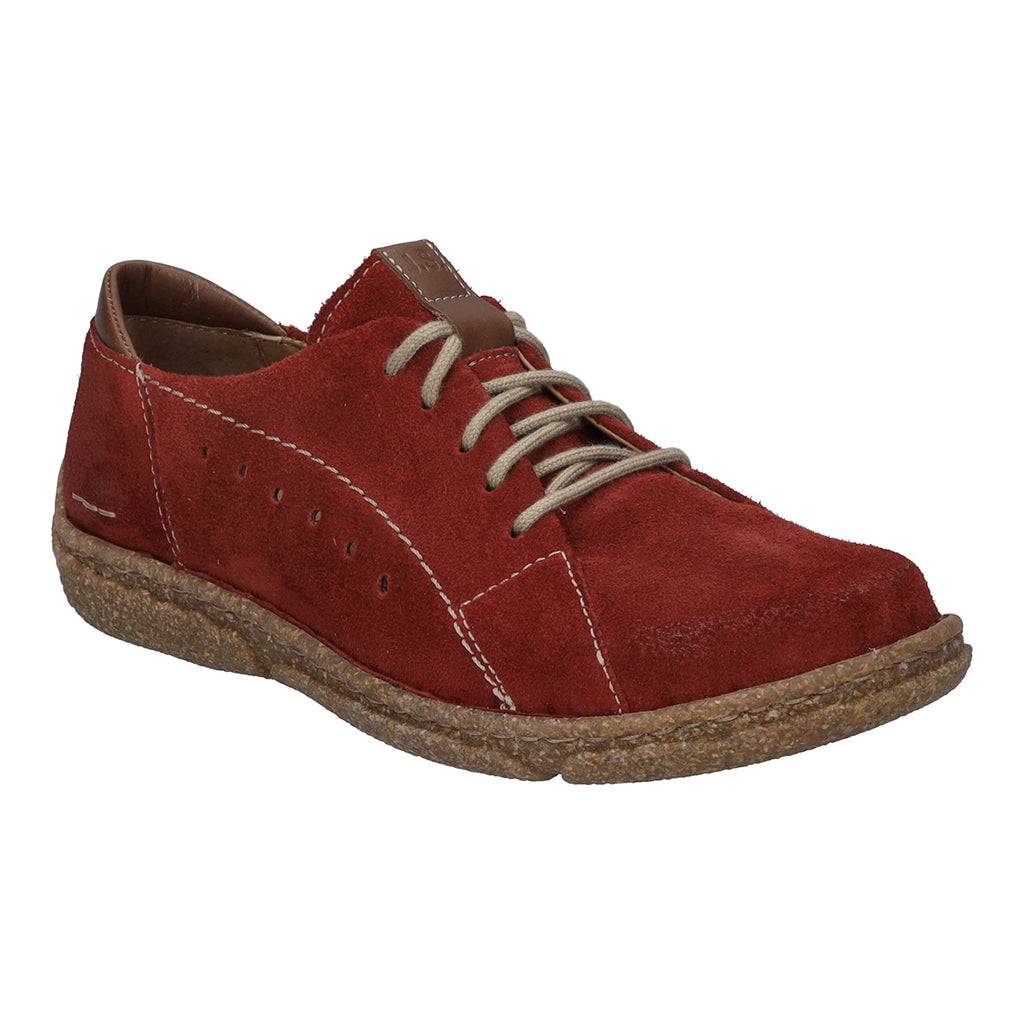 Josef Seibel Neele 67 Ladies Red Combi Leather Arch Support Lace Up Shoes-elevate your sole