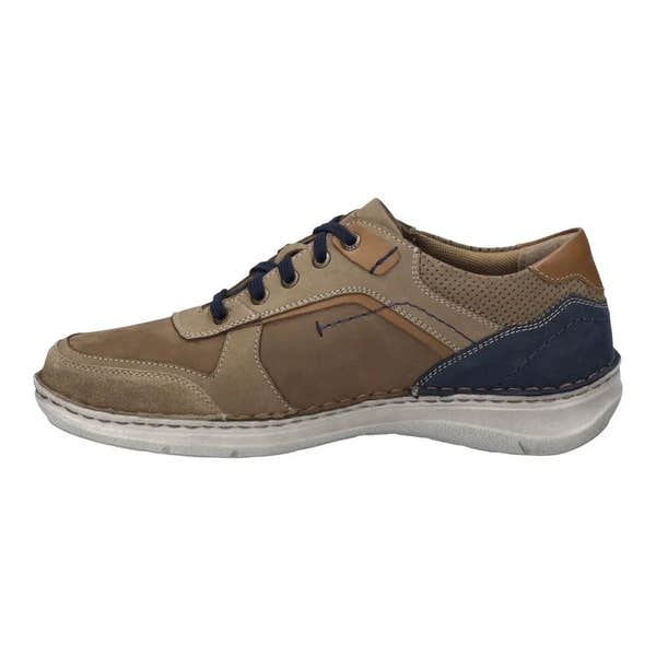 Josef Seibel New Anvers 10 men's wide multi-tone leather lace-up shoes with contrasting stitching and textured details.