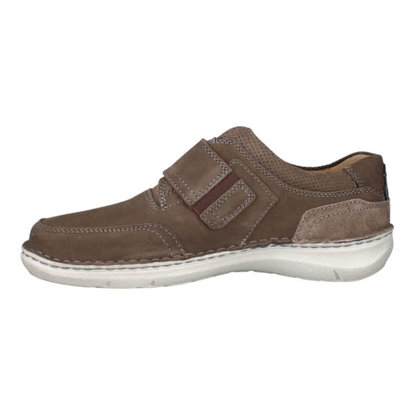 Josef Seibel New Anvers 83 men's wide espresso brown leather sandals with arch support and touch fastenings.