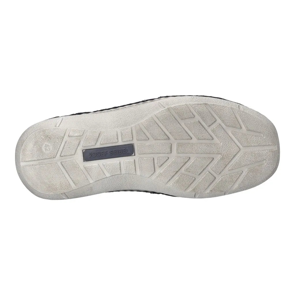 Indigo leather lace-up shoes with wide fit, rubber sole, textured tread, and品牌 embossed on sole.