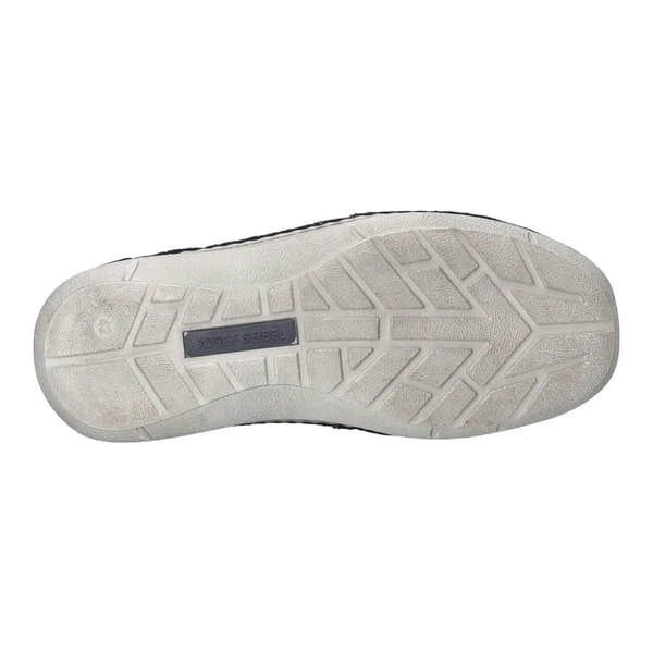 Indigo leather lace-up shoes with wide fit, rubber sole, textured tread, and品牌 embossed on sole.