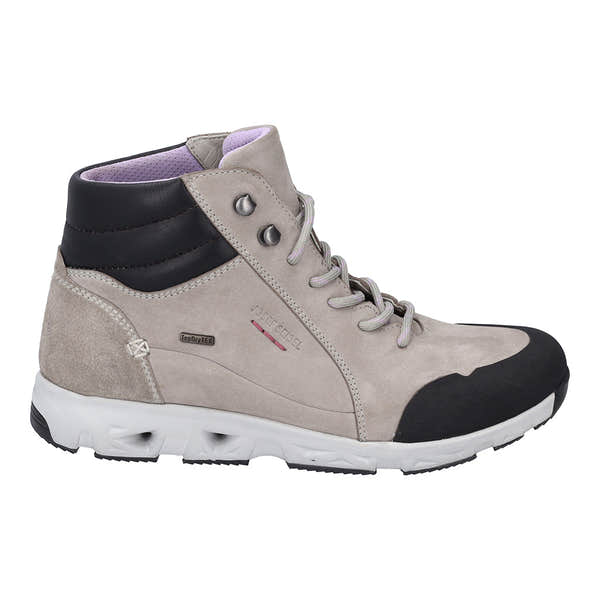 Josef Seibel Noih 53 Ladies Light Grey Leather Waterproof Lace Up Ankle Boots-elevate your sole