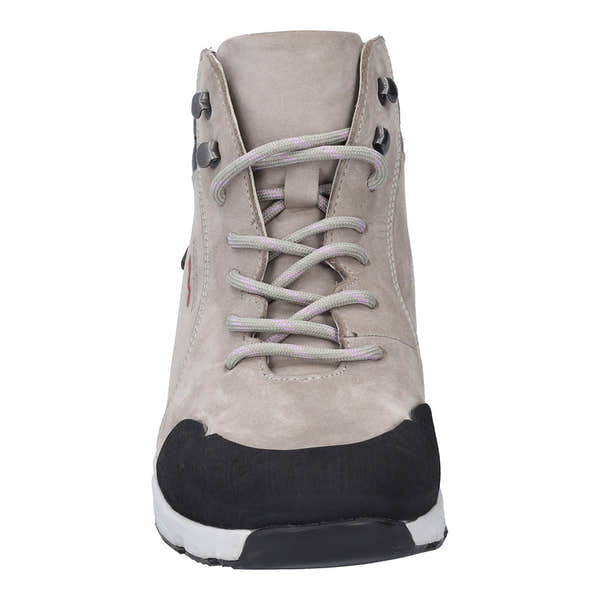 Josef Seibel Noih 53 Ladies Light Grey Leather Waterproof Lace Up Ankle Boots-elevate your sole
