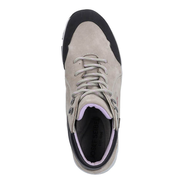 Josef Seibel Noih 53 Ladies Light Grey Leather Waterproof Lace Up Ankle Boots-elevate your sole