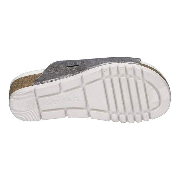 Josef Seibel Quinn 01 Ladies Silver Leather Arch Support Slip On Sandals-elevate your sole