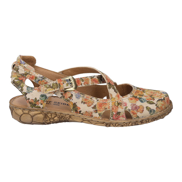 Josef Seibel Rosalie 13 Ladies Beige Multi Leather Buckle Shoes-elevate your sole