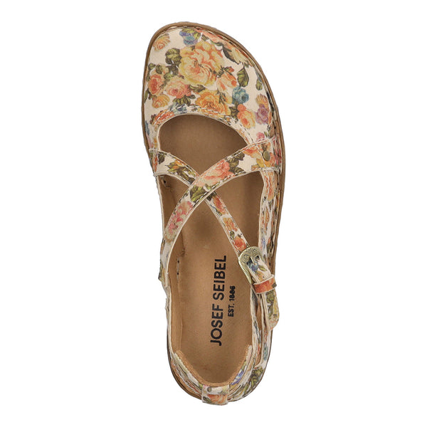 Josef Seibel Rosalie 13 Ladies Beige Multi Leather Buckle Shoes-elevate your sole