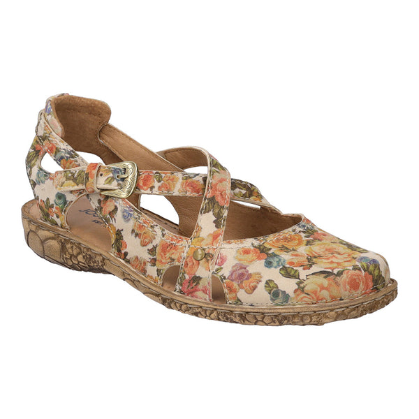 Josef Seibel Rosalie 13 Ladies Beige Multi Leather Buckle Shoes-elevate your sole