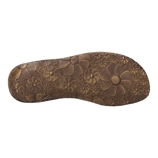 Josef Seibel Rosalie 29 Ladies Orchid Purple leather buckle shoe with floral-patterned rubber sole.