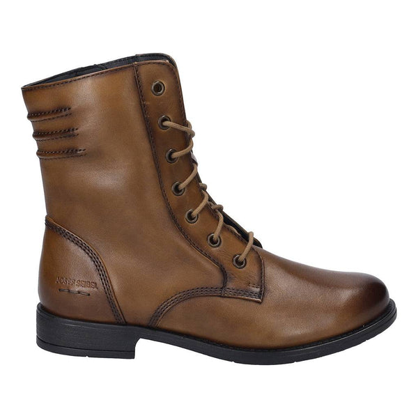 Josef Seibel Simona 01 Ladies Cognac Leather Arch Support Lace Up Mid-Calf Boots-elevate your sole