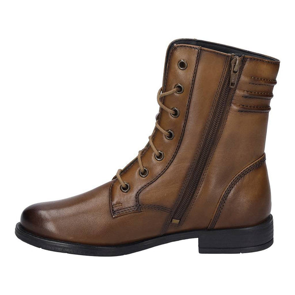 Josef Seibel Simona 01 Ladies Cognac Leather Arch Support Lace Up Mid-Calf Boots-elevate your sole
