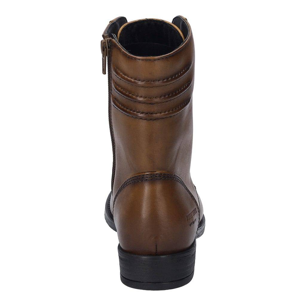 Josef Seibel Simona 01 Ladies Cognac Leather Arch Support Lace Up Mid-Calf Boots-elevate your sole