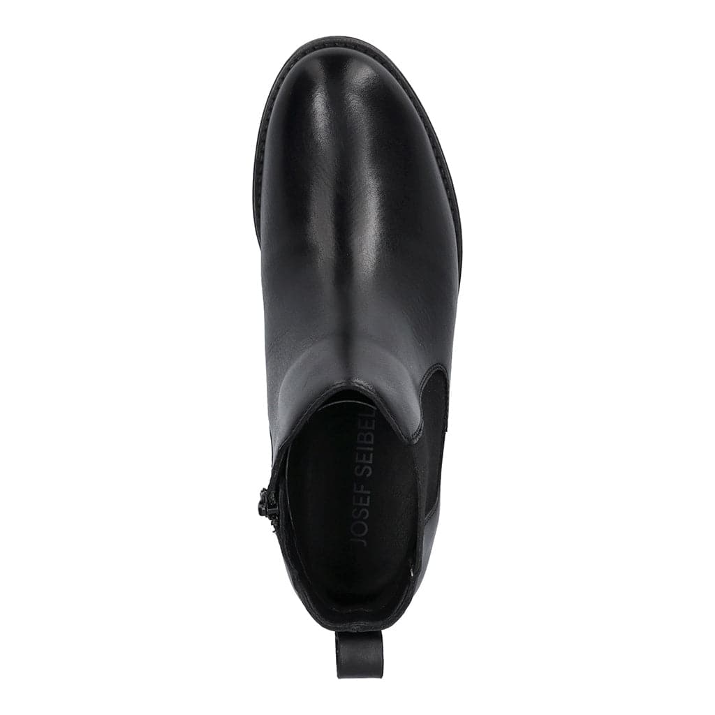 Josef Seibel Simona 03 Ladies Black Leather Arch Support Side Zip Ankle Boots-elevate your sole