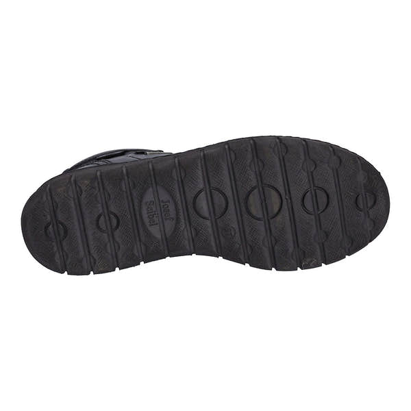 Josef Seibel Steffi 53 women's black waterproof leather lace-up ankle boots with non-slip sole.