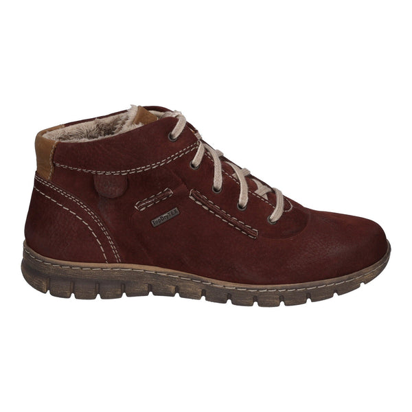 Josef Seibel Steffi 53 Ladies Bordo Waterproof Leather Lace Up Ankle Boots - elevate your sole