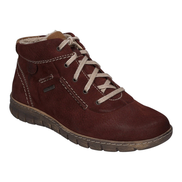 Josef Seibel Steffi 53 Ladies Bordo Waterproof Leather Lace Up Ankle Boots - elevate your sole