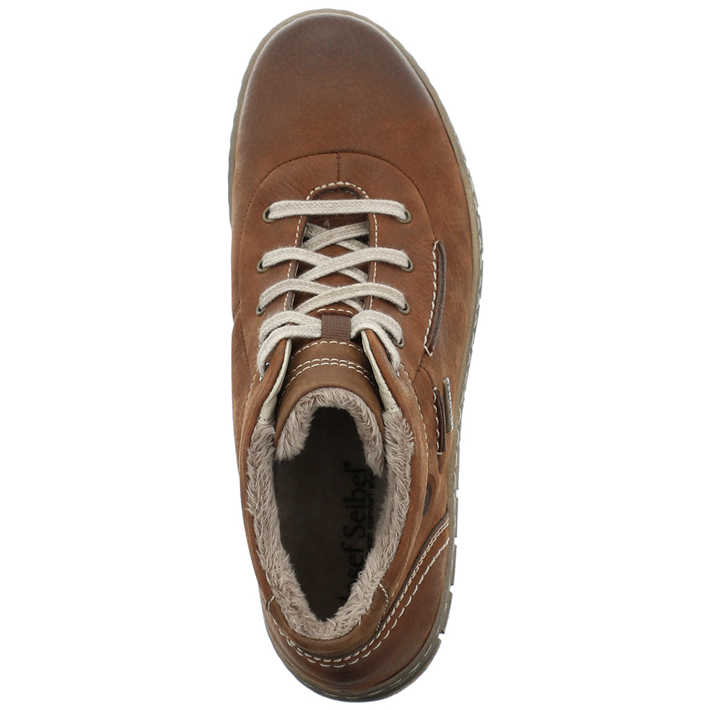 Josef Seibel Steffi 53 Ladies Cognac Leather Waterproof Lace Up Ankle Boots - elevate your sole