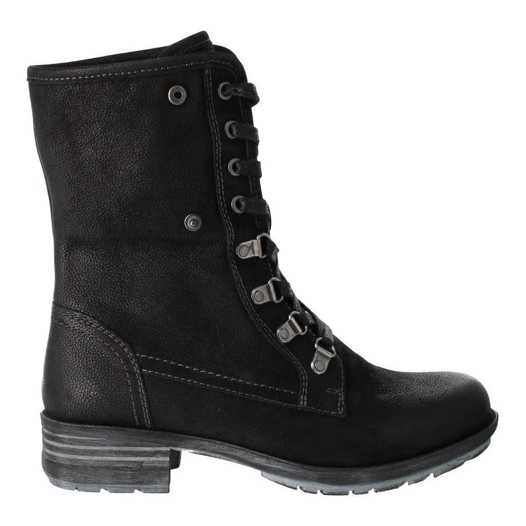Josef Seibel Susie 04 Ladies Black Leather Waterproof Zip & Lace Ankle Boots-elevate your sole